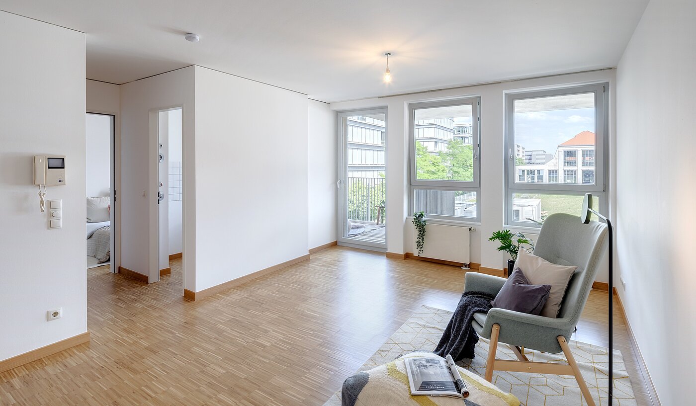 Etagenwohnung mit 2 Zimmern | München-Schwanthalerhöhe | 2206ML11 | Blick in den Wohnraum...