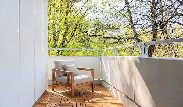 Etagenwohnung mit 3.5 Zimmern | München-Bogenhausen | 703052 | Sonniger Westbalkon (Visualisierung)