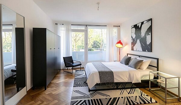 Etagenwohnung mit 3.5 Zimmern | München-Bogenhausen | 703051 | Schlafen - (KI generiert)