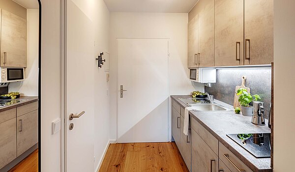 Etagenwohnung mit 1 Zimmer | München-Bogenhausen | 70457 | Integrierte Küche