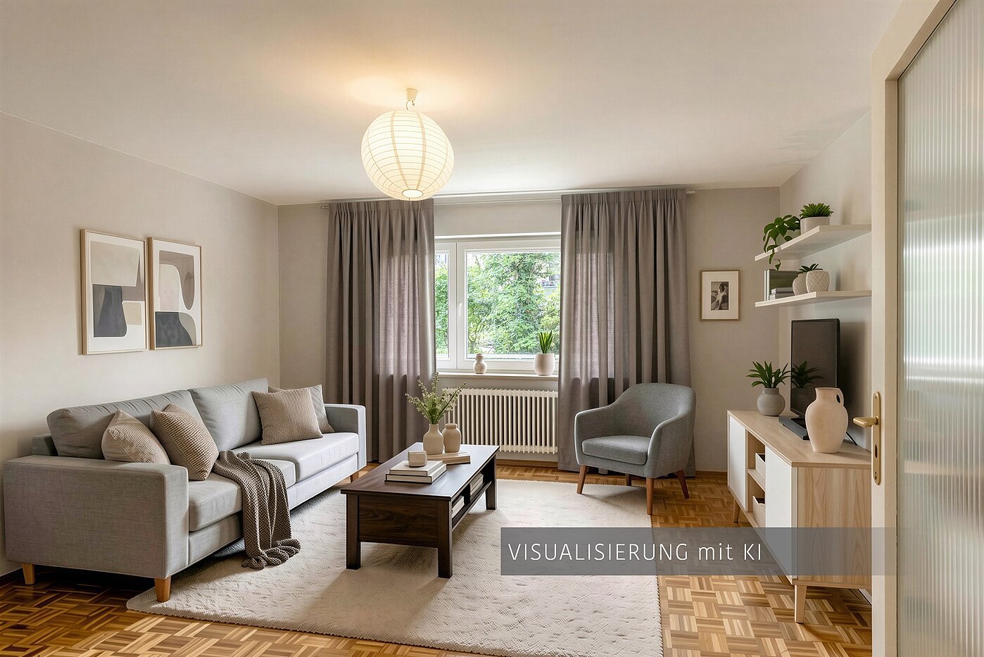 Hochparterre mit 2.5 Zimmern | München-Schwabing | 70441 | Visualisierung mit KI