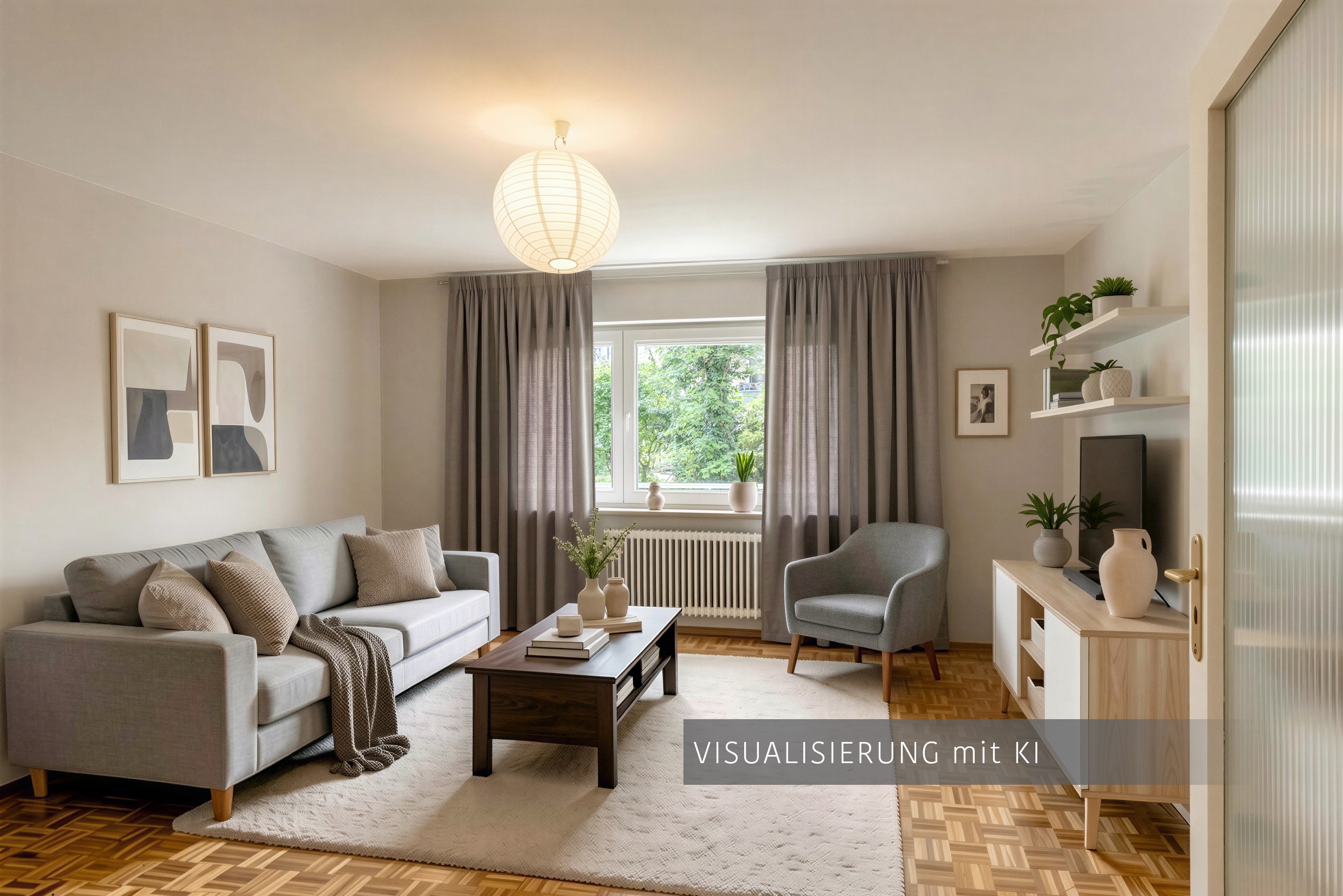Hochparterre mit 2.5 Zimmern | München-Schwabing | 70441 | Visualisierung mit KI | Thumbnail