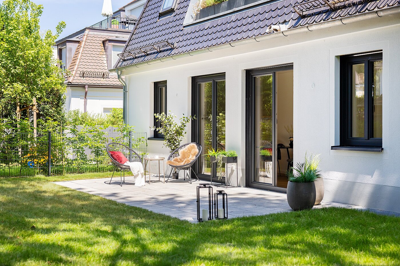 Terrassenwohnung mit 3 Zimmern | München-Harlaching | 70371 | Große Westterrasse