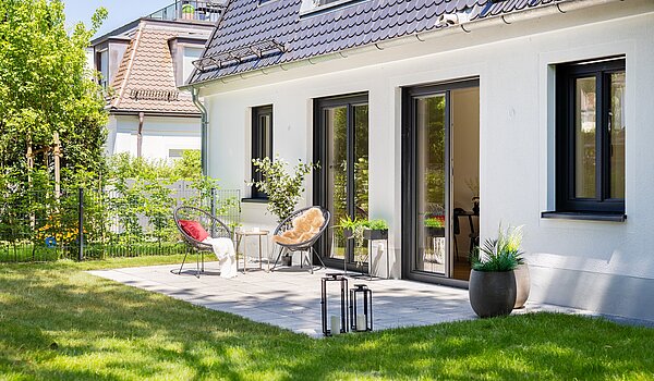 Terrassenwohnung mit 3 Zimmern | München-Harlaching | 70371 | Große Westterrasse