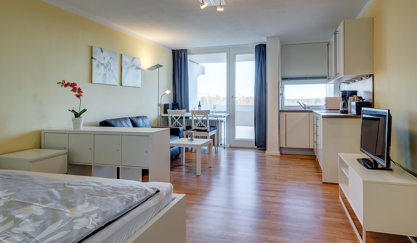 Apartment mit 1 Zimmer | 70308 | Wohn- und Schlafbereich