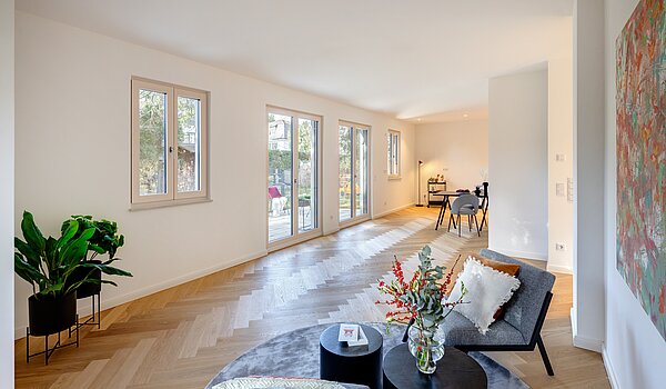 Terrassenwohnung mit 3 Zimmern | München-Harlaching | 70371 | Lichtdurchflutet