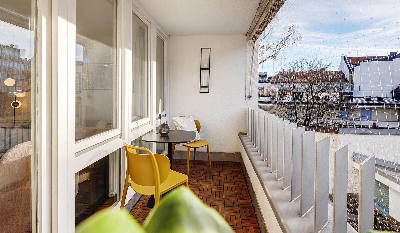 Etagenwohnung mit 1 Zimmer | München-Maxvorstadt | 70132 | Sonnige Loggia...