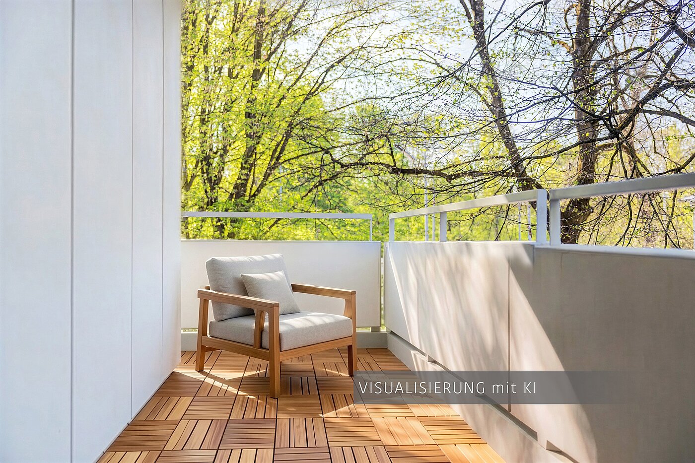 Etagenwohnung mit 3.5 Zimmern | München-Bogenhausen | 703052 | Sonniger Westbalkon ( Visualisierung mit KI )