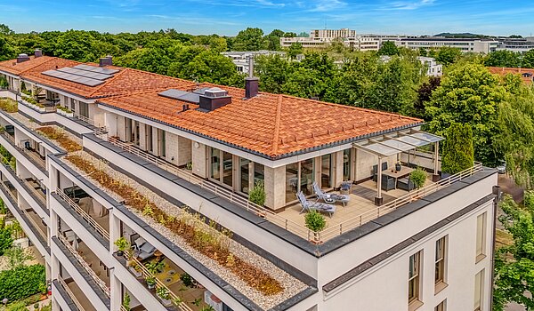 Penthouse mit 3.5 Zimmern | München-Oberföhring | 70237 | Luftaufnahme