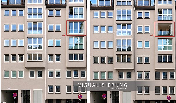 Etagenwohnung mit 2 Zimmern | München-Isarvorstadt | 70459 | Hier mit Faltfenster, außen...