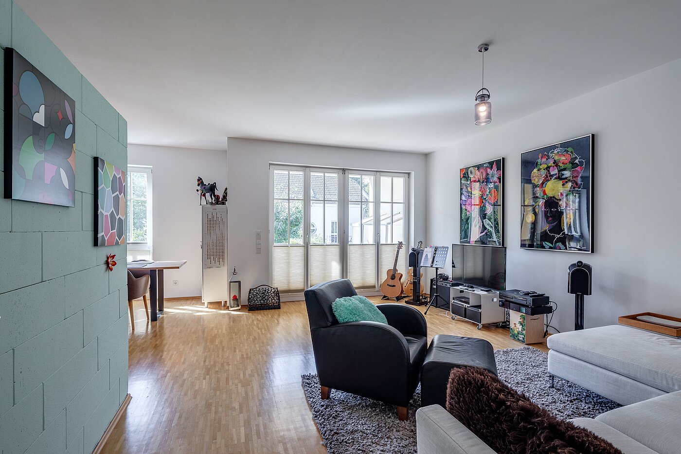 Etagenwohnung mit 3 Zimmern | München-Solln | 1809ML1 | Helles Wohnzimmer