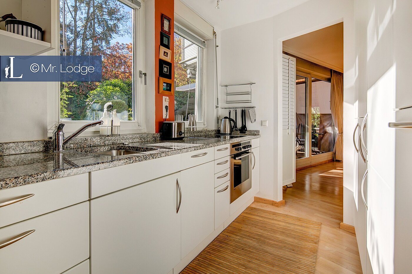 Etagenwohnung mit 2 Zimmern | München-Schwabing | 1605ML1 | Küche mit Gartenblick