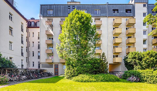 Etagenwohnung mit 1 Zimmer | München-Schwabing | 2210ML3 | ...Gartenansicht