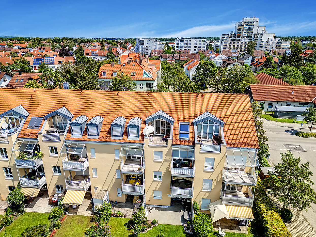 Etagenwohnung mit 2 Zimmern | Unterschleißheim | 70138 | Gartenansicht