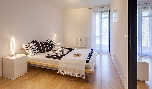 Erdgeschosswohnung mit 2 Zimmern | München-Feldmoching | 70424 | Schlafzimmer mit...