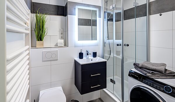 Apartment mit 1 Zimmer | München-Milbertshofen | 70183 | Badezimmer mit Waschtrockner
