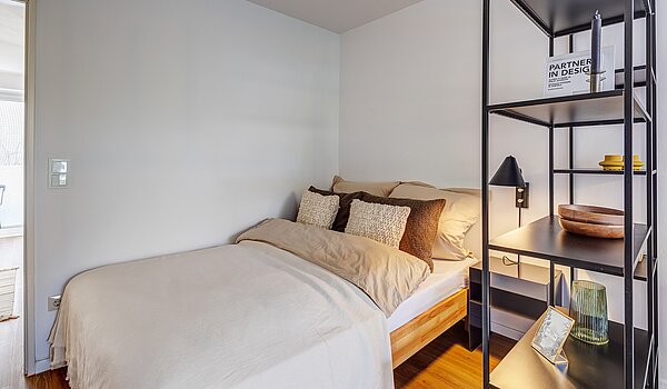 Etagenwohnung mit 1 Zimmer | München-Maxvorstadt | 700022 | Schlafbereich mit Doppelbett