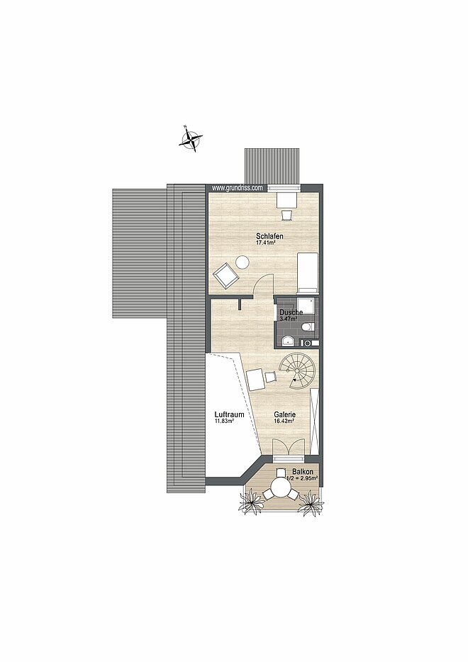 Maisonettewohnung mit 3.5 Zimmern | München-Trudering | 70238 | Nicht maßstabsgetreu
