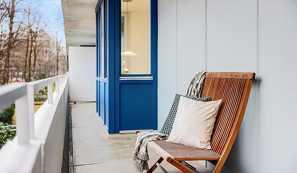 Etagenwohnung mit 3.5 Zimmern | München-Bogenhausen | 703051 | Schattiger Nordbalkon