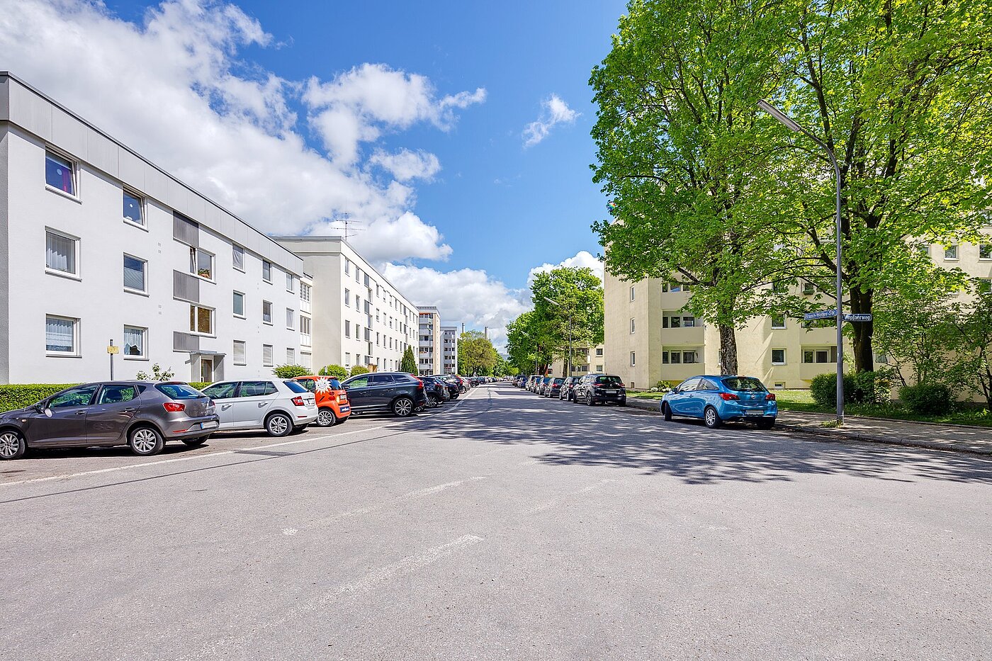 Etagenwohnung mit 1 Zimmer | München-Oberföhring | 2104ML2 | Blick i.d. Franz-Wolter-Straße