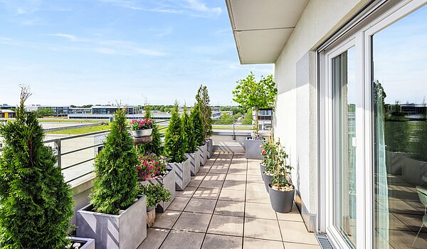 Penthouse mit 3 Zimmern | München-Riem | 70468 | ...umlaufenden Terrasse