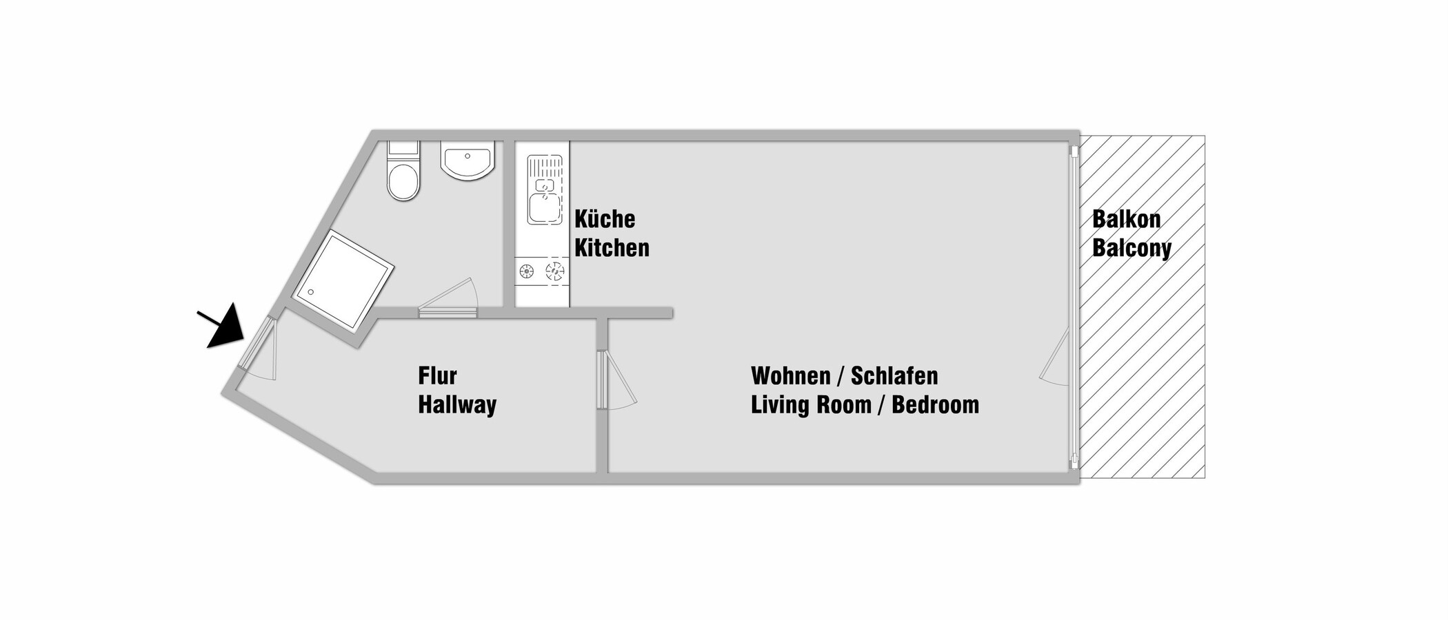 Apartment München Schwabing-Nord (zw. Leopoldstraße & Englischen Garten) 01 Grundriss 10753
