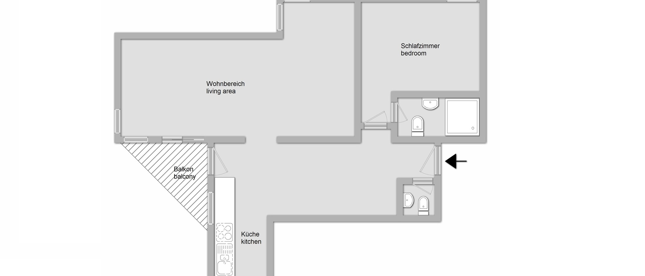 Wohnung München Schwabing (rechts der Leopoldstraße) 01 Grundriss 11509