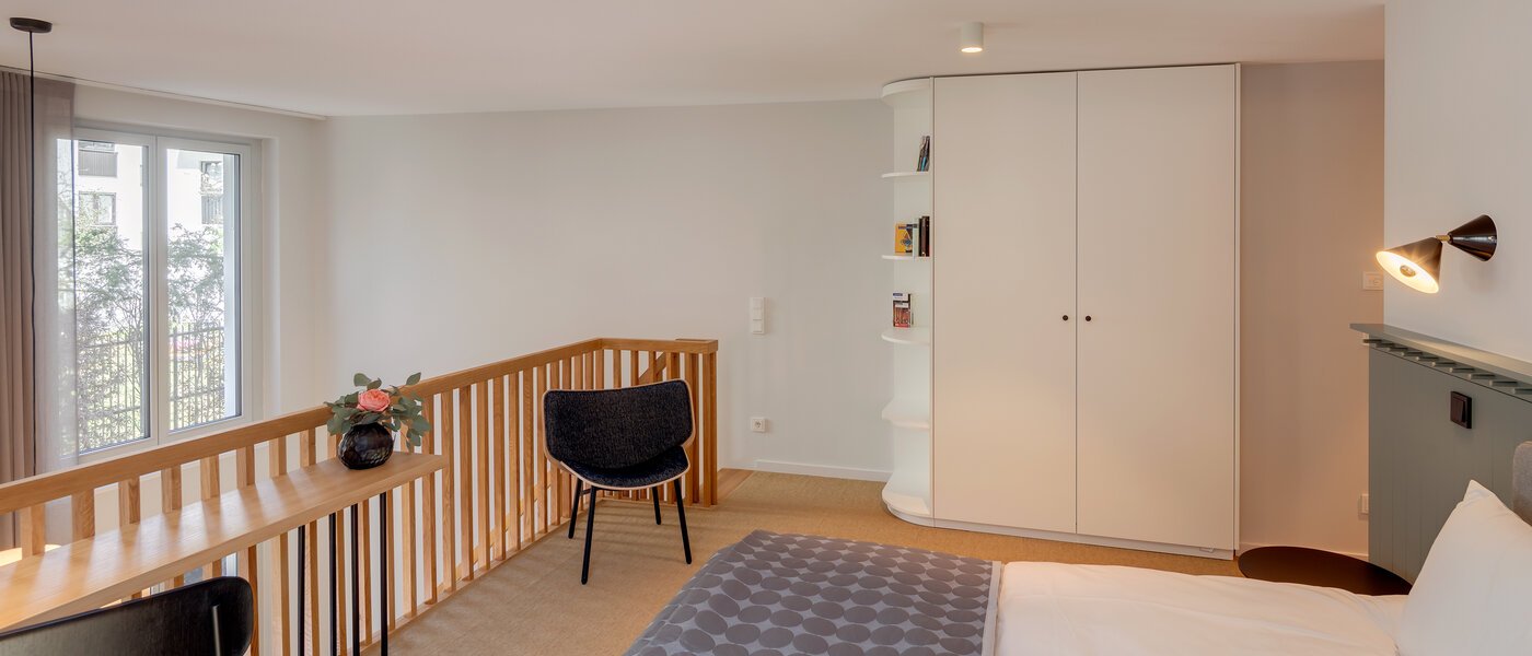 Maisonette-Galerie Wohnung München Herzogpark 03 Schlafbereich 12522