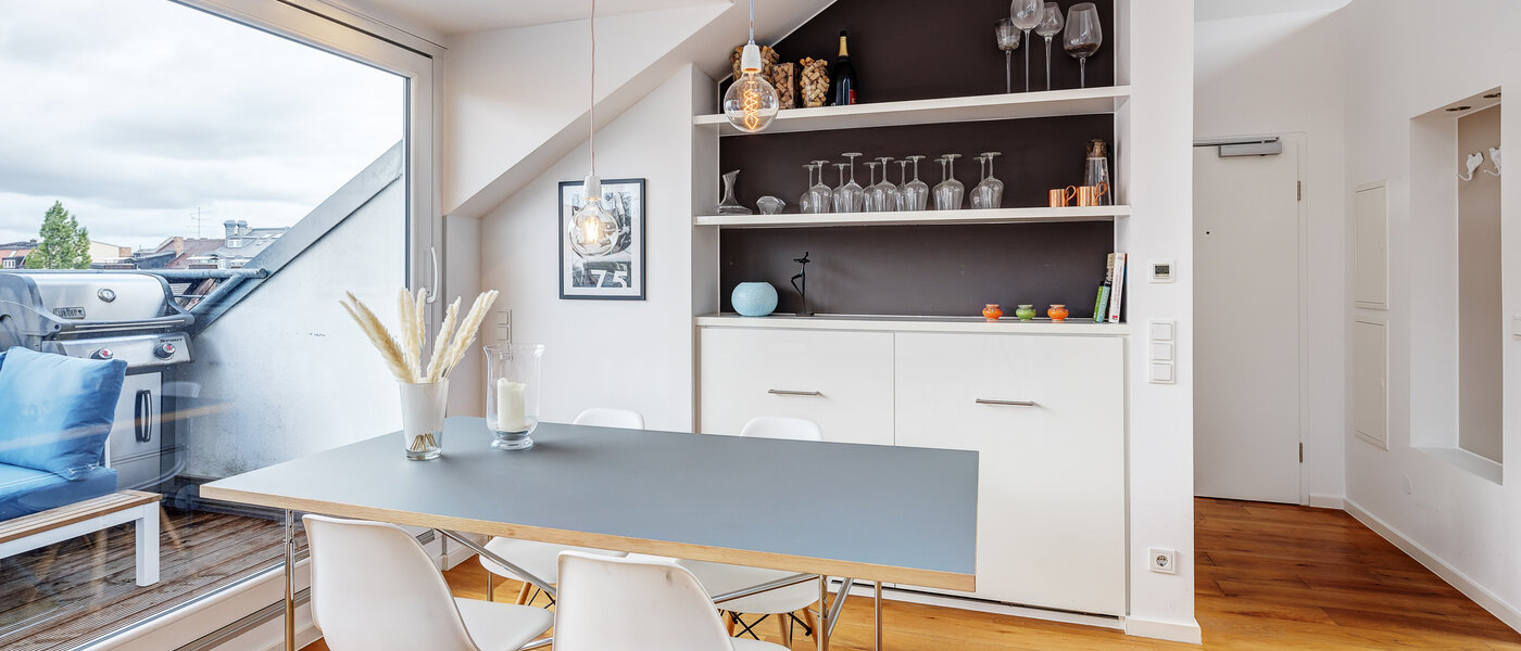 Maisonette-Galerie Wohnung München Maxvorstadt - Museumsviertel 02 Essbereich 13166