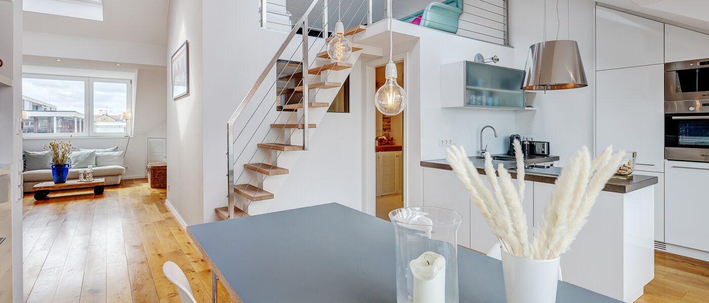 Maisonette-Galerie Wohnung München Maxvorstadt - Museumsviertel 03 Essbereich 13166