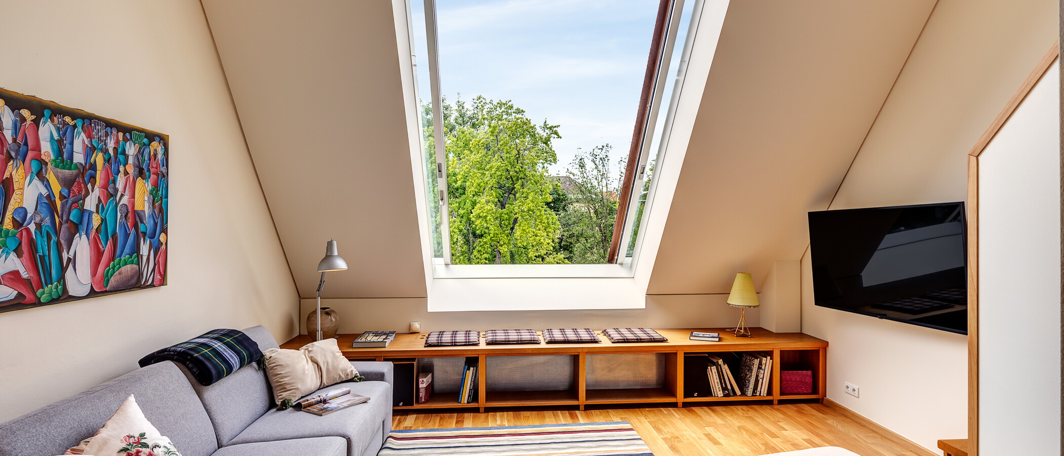 Maisonette-Galerie Wohnung München Glockenbachviertel 01 Wohnbereich 13995