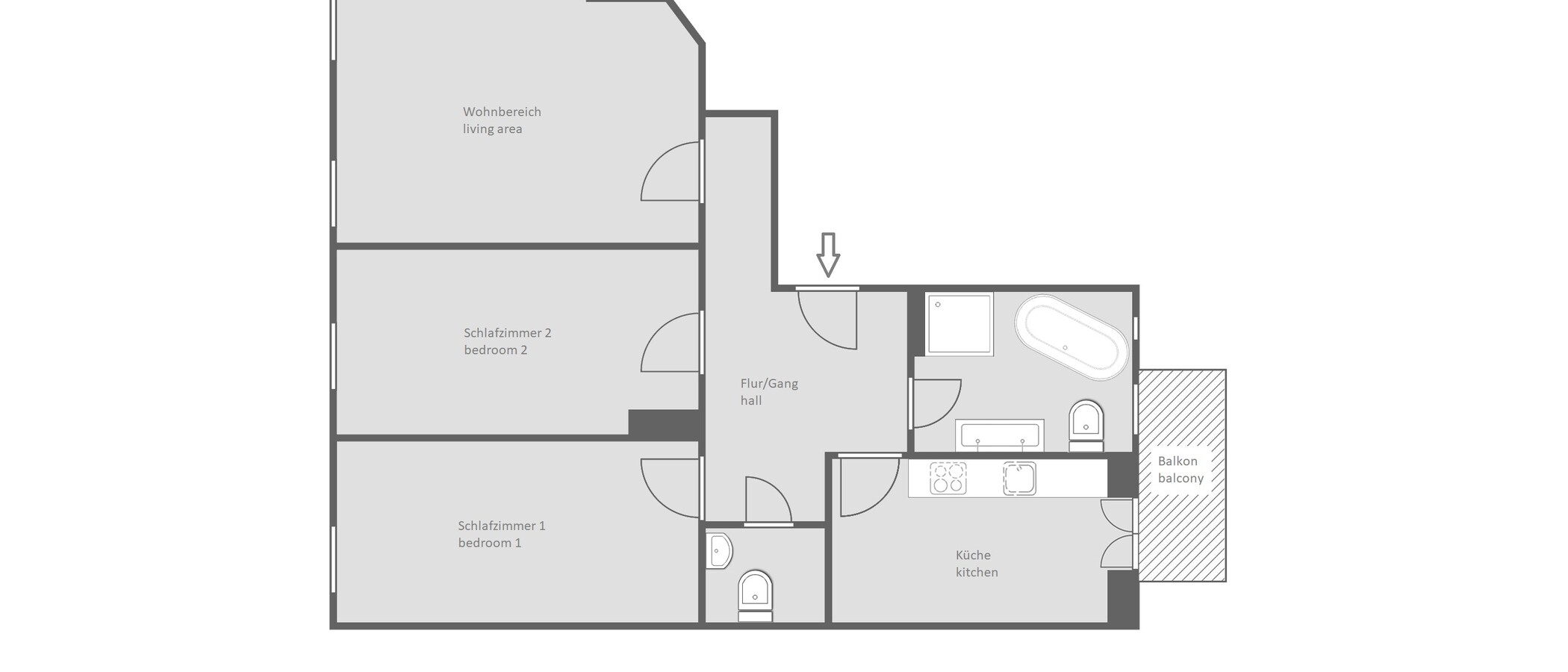 Wohnung München Lehel 01 Grundriss 14254