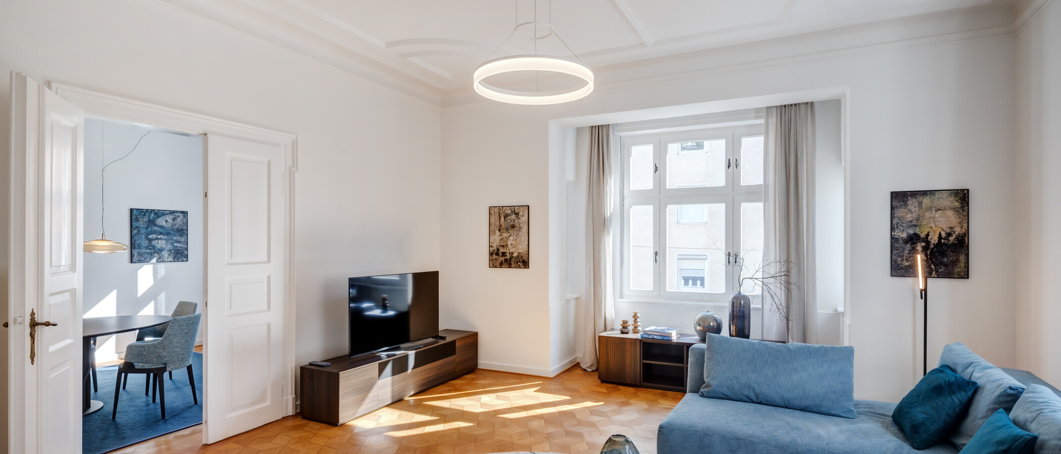 Wohnung München Schwabing-Nord (zw. Leopoldstraße & Englischen Garten) 03 Wohnzimmer 14397