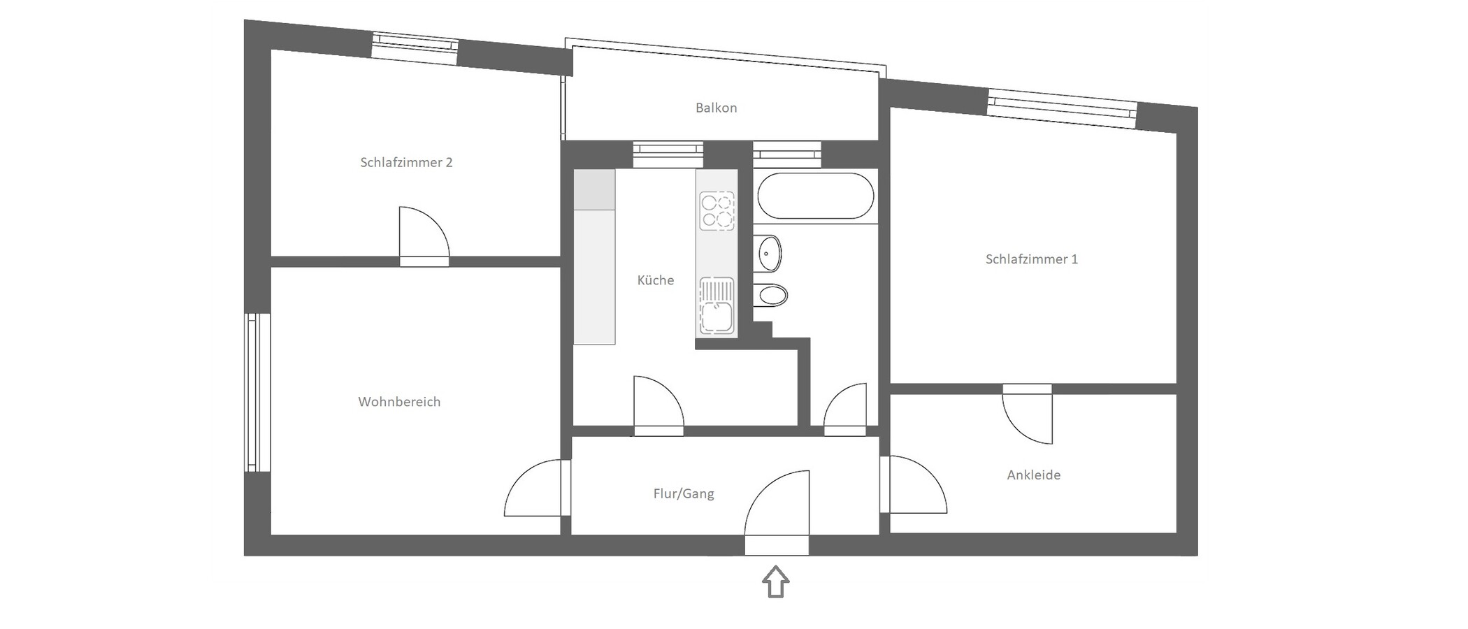Wohnung München Lehel 01 Grundriss 14463