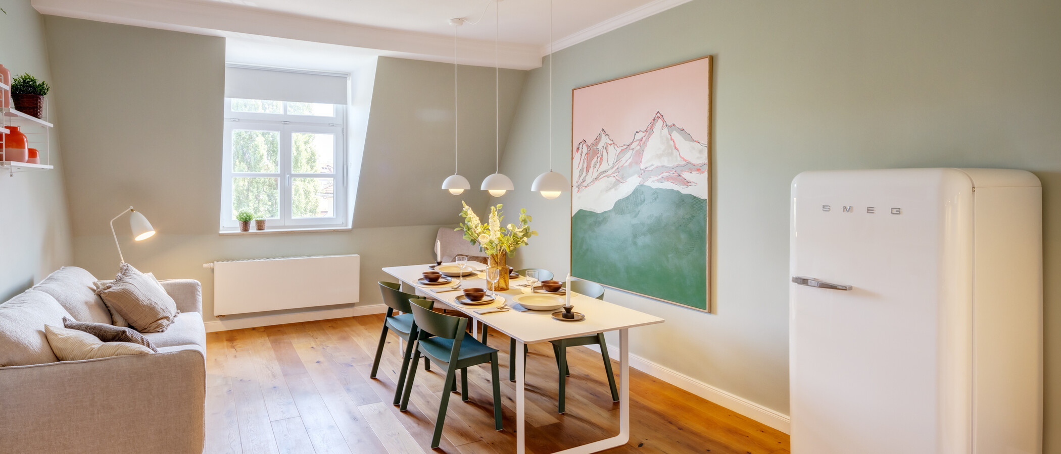 Dachgeschosswohnung München Neuhausen 02 Wohnbereich 14555