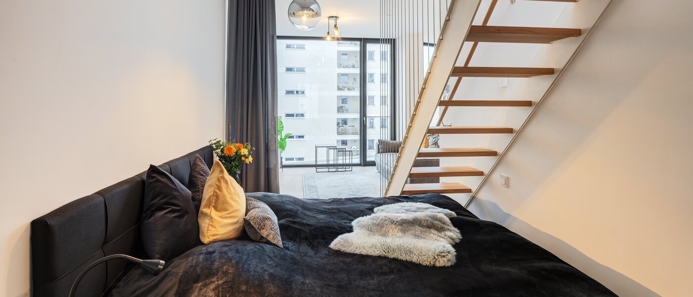 Dachterrassenwohnung München Neuhausen 01 Schlafbereich 14699