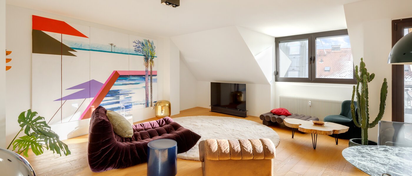 Maisonettewohnung München Glockenbachviertel 03 Wohnzimmer 14717