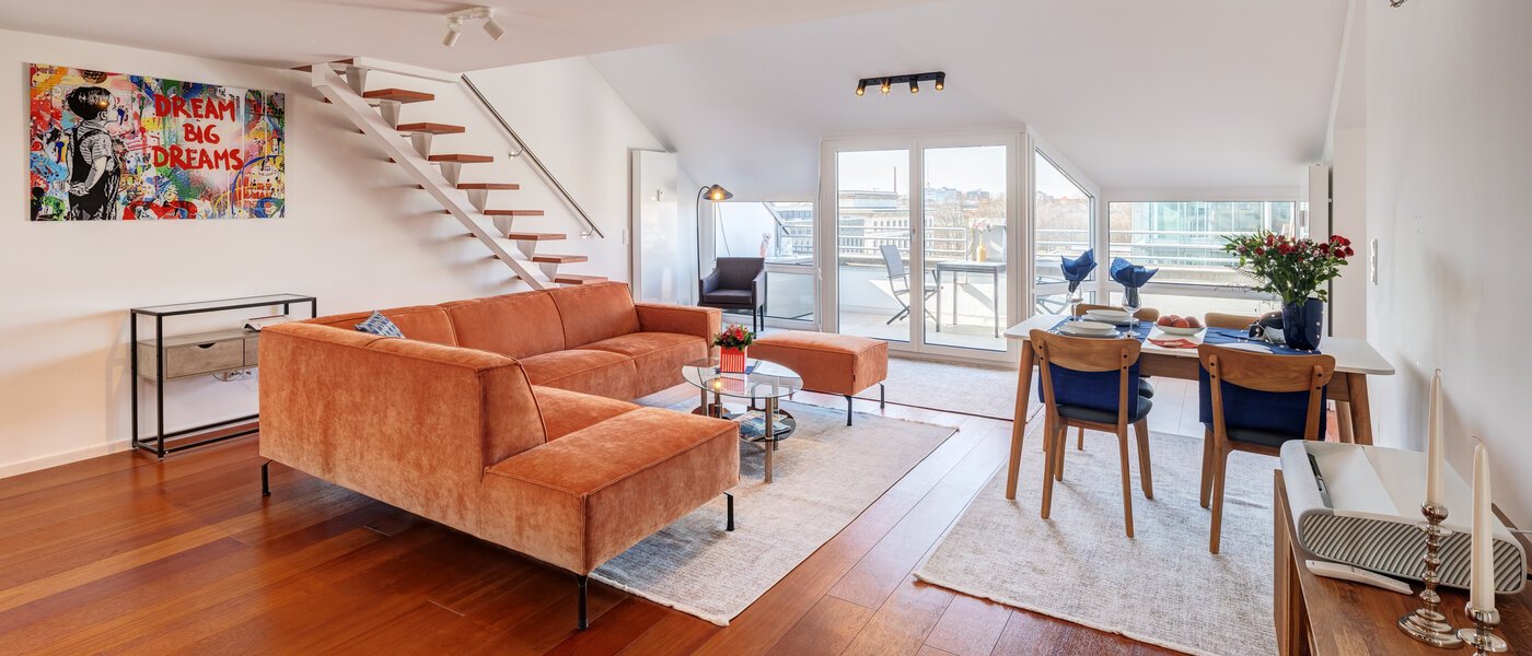 Maisonette-Galerie Wohnung München Maxvorstadt 01 Wohnbereich 14785