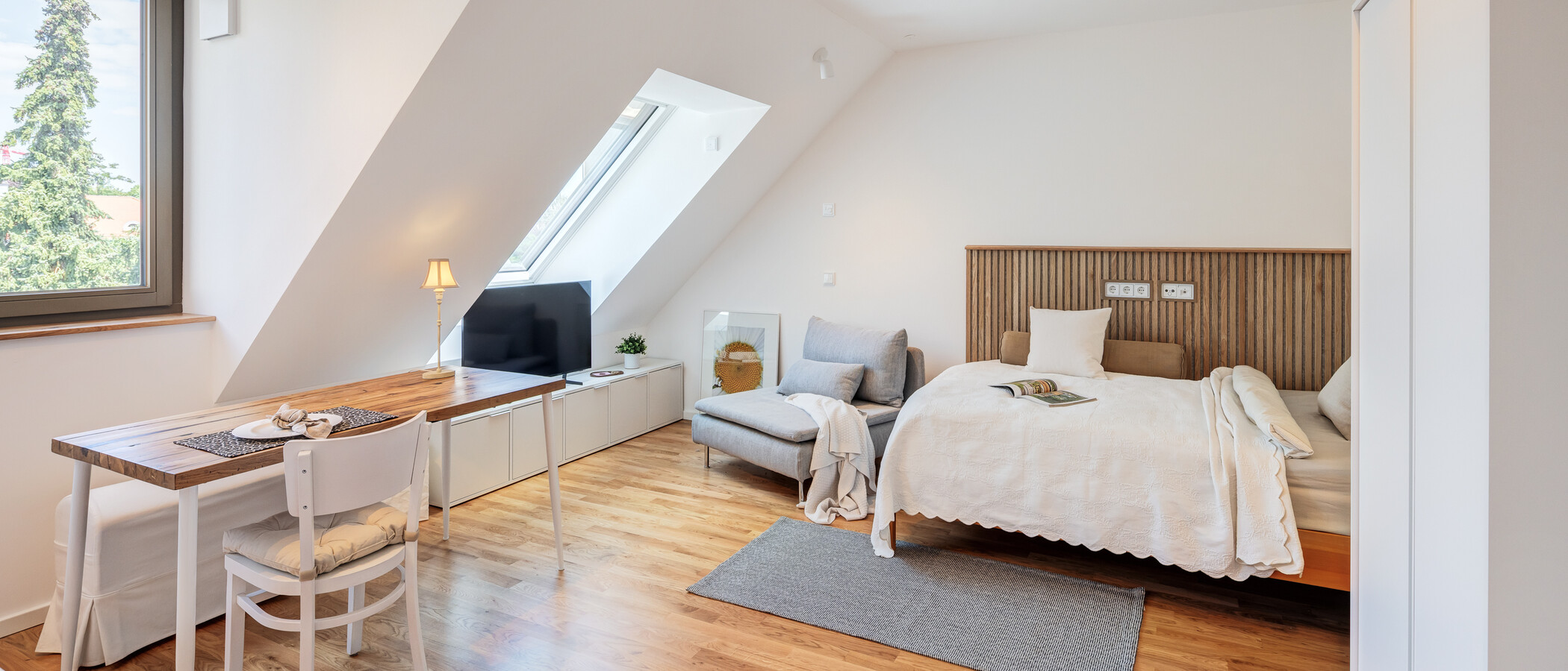 Dachgeschosswohnung München Riem 01 Wohnbereich 14957