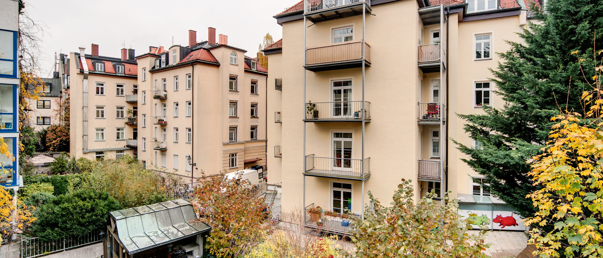Wohnung München Schwabing (rechts der Leopoldstraße) 02 Aussicht 1976