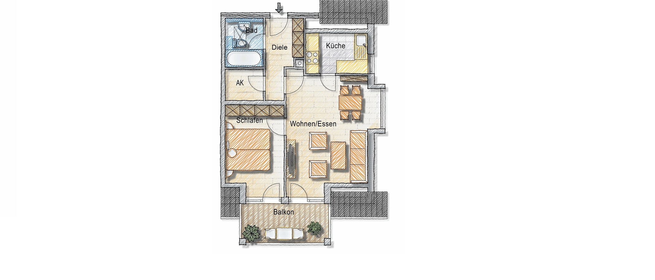 Wohnung Unterhaching 01 Grundriss 5915