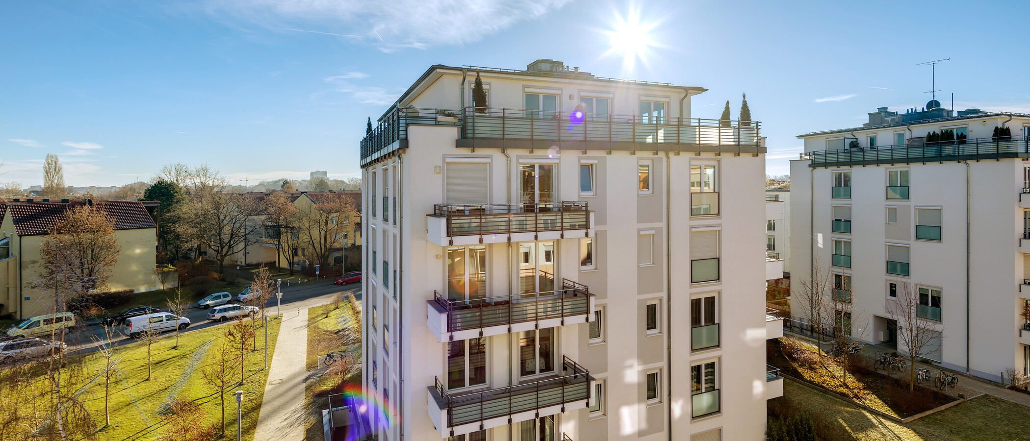 Dachterrassenwohnung München Bogenhausen 01 Aussicht 8467