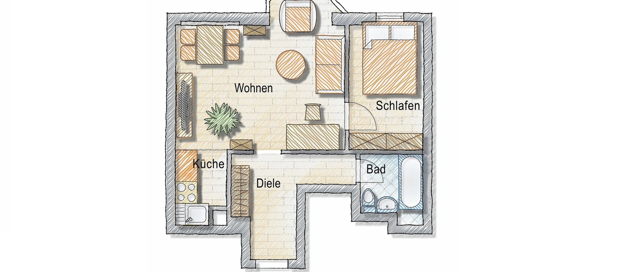 Wohnung München Lehel 01 Grundriss 939