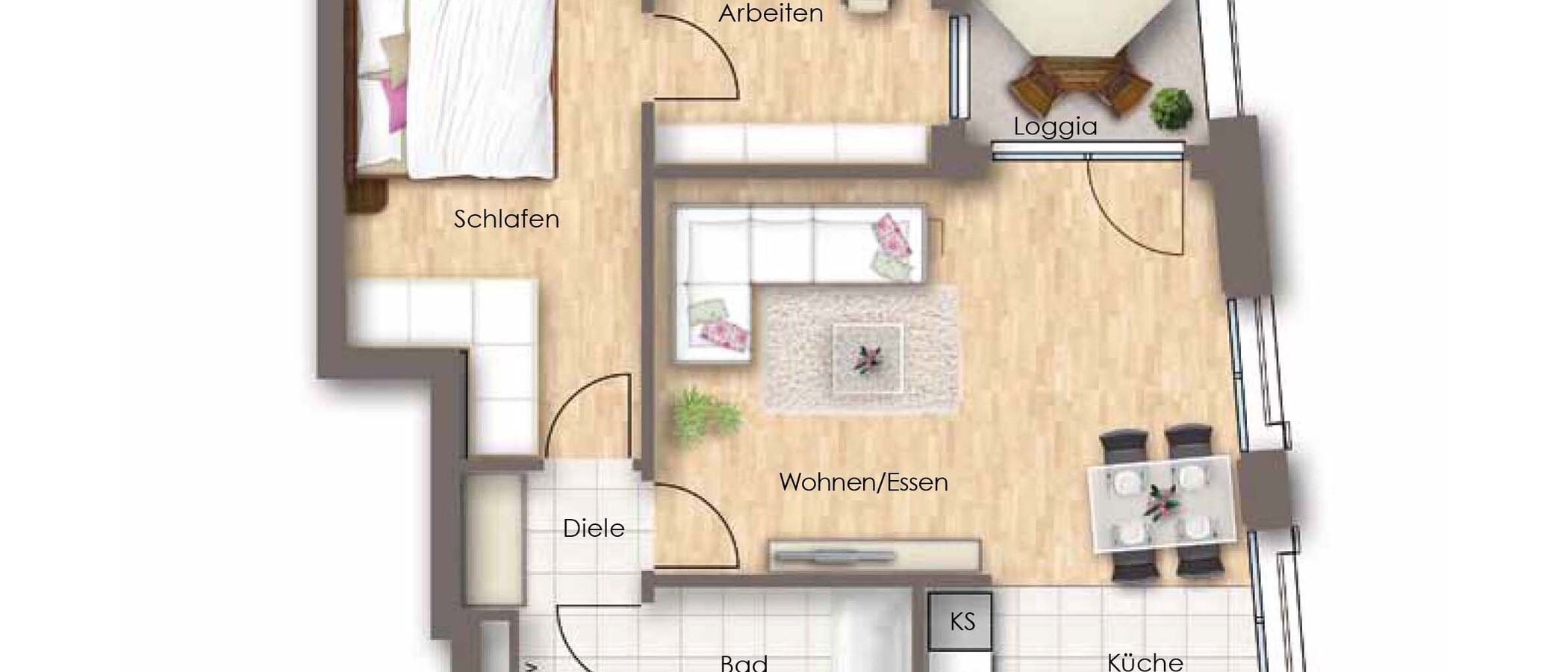 Wohnung München Obersendling 01 Grundriss 9445