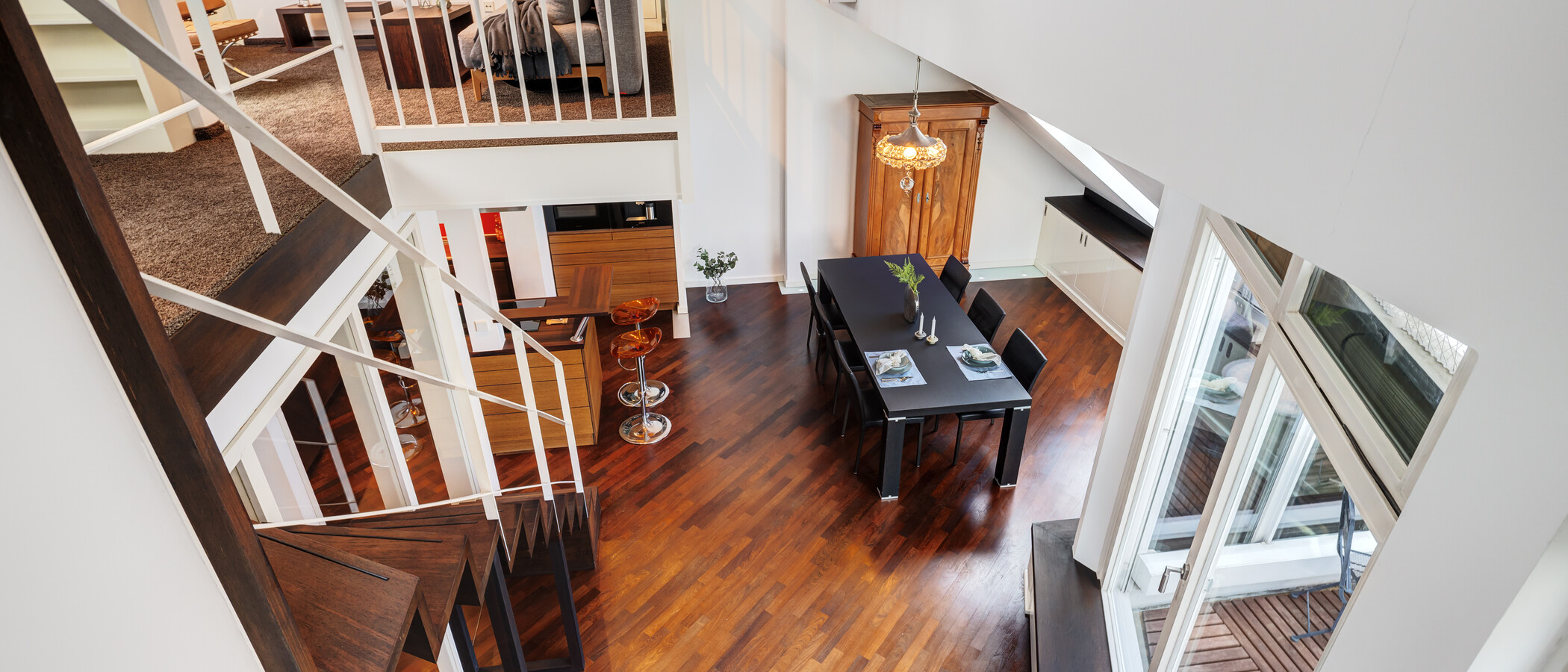 Maisonette-Galerie Wohnung München Maxvorstadt - Museumsviertel 01 Wohnbereich 9925
