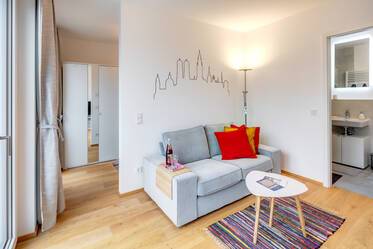 Stadt trifft Natur, 1,5 Zimmer Neubauwohnung 