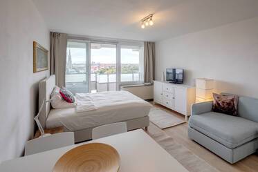 Möblierte 1-Zimmer Wohnung mit tollem Weitblick