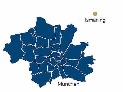 Karte von der Umgebung Ismaning