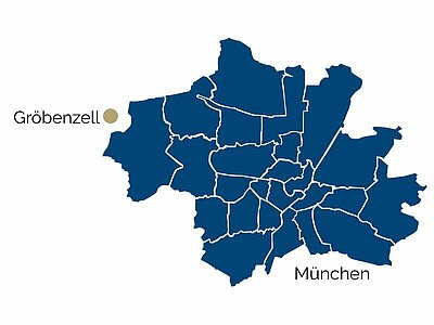 Stadtteil-Karte von Gröbenzell, Olching und Umgebung