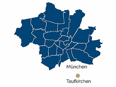 Stadtteil-Karte von Taufkirchen und Umgebung